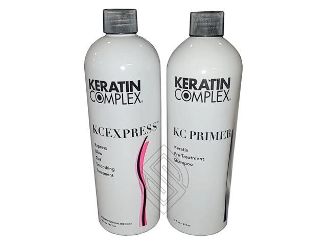 Keratin Complex KCEXPRESS Express Blow Out Smoothing Kit EBO Treatment And Keratin Pre-Treatment Shampoo 2x16oz 32oz 946ml
