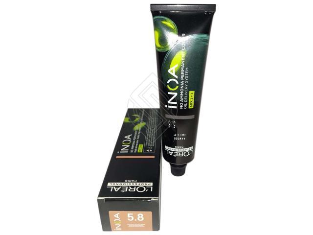 Loreal Professionnel Paris Inoa #5.8 Light Brown Mocha No Ammonia Permanent Hair Color Original-5.8/5M 2oz 60g