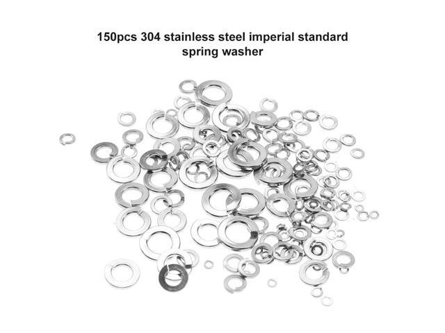 150pcs Stainless Steel SS304 Spring Washers Assortment Kit Hardware Tools with Box