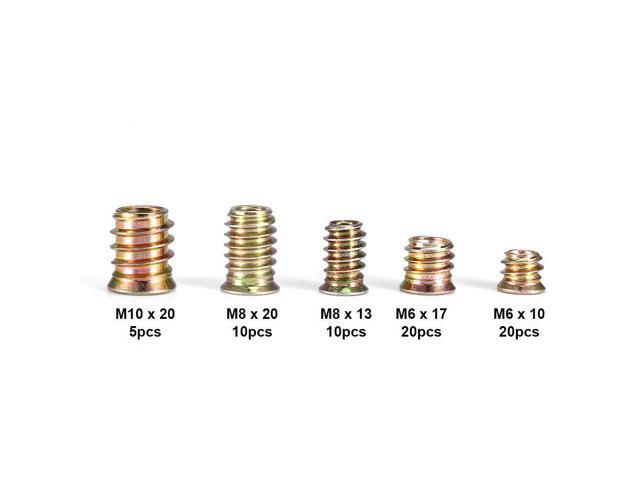 65Pcs Iron Inside Hex Drive Head Screws Insert Nuts Threaded for Home Use Hardware Tools
