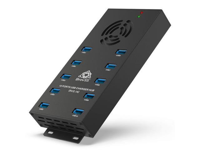 - 10 Port USB 3.0 Hub - USB Hub Charger - Powered USB Hub - USB Charging Splitter - Multiple USB Port Hub - Charging Hub with 5V 10A 120W Power.