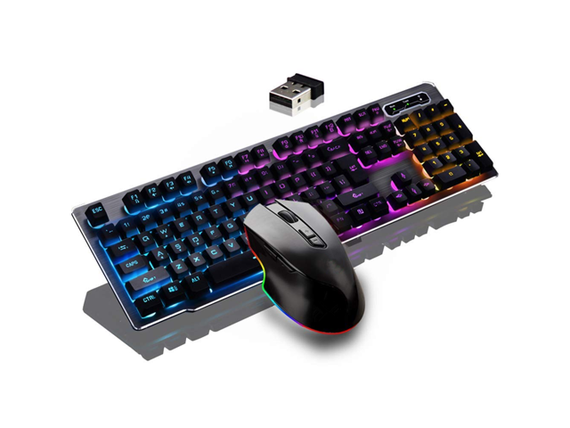 Zgeer Keyboard and Mouse Combo, Wireless 2.4G Technology,1000mAhLarge Capacity, Suspended Keycap Mechanical Feel Backlit Gaming Keyboard Mouse-Fast.
