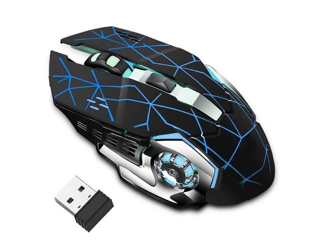 Zgeer Rechargeable Wireless Gaming Mouse, Bluetooth USB Computer Mouse, 2.4G LED Color Changing Optical Silent, Auto Sleeping, 4 Adjustable DPI.