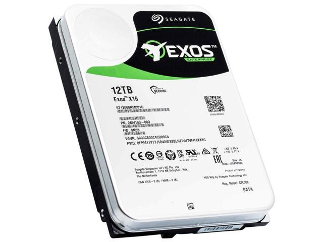 Seagate Exos 12TB Enterprise HDD SATA 6Gb/s 512e/4Kn 7200 RPM 256MB Cache 3.5' Internal Hard Drive ST12000NM001G-OEM