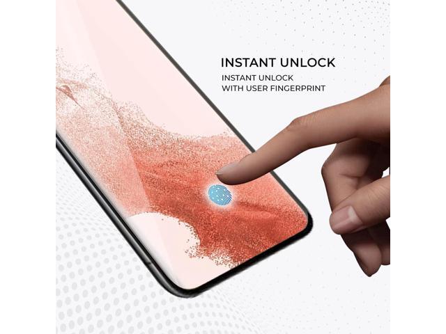 Teckroot Screen Protector For Samsung Galaxy S22 Glastic Support Fingerprint Unlock, Case Friendly Full Glue Full Coverage Screen Guard ...
