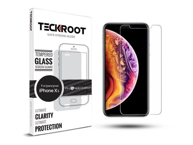 [3 Pack] TeckRoot iPhone Xs Tempered Glass Screen Protector Ultra Slim Case Friendly Anti-Fingerprint, HD, Ultra Clear,Bubble Free Easy to Install