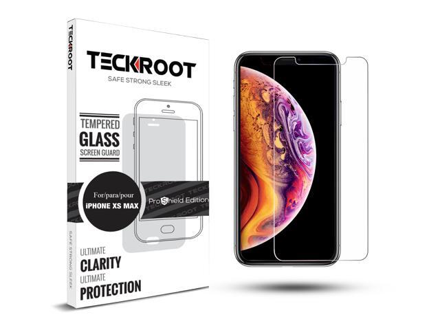 [3 Pack] TeckRoot iPhone Xs Max Tempered Glass Screen Protector Ultra Slim with Case Friendly Anti-Fingerprint, HD, Ultra Clear,Bubble Free Easy to...