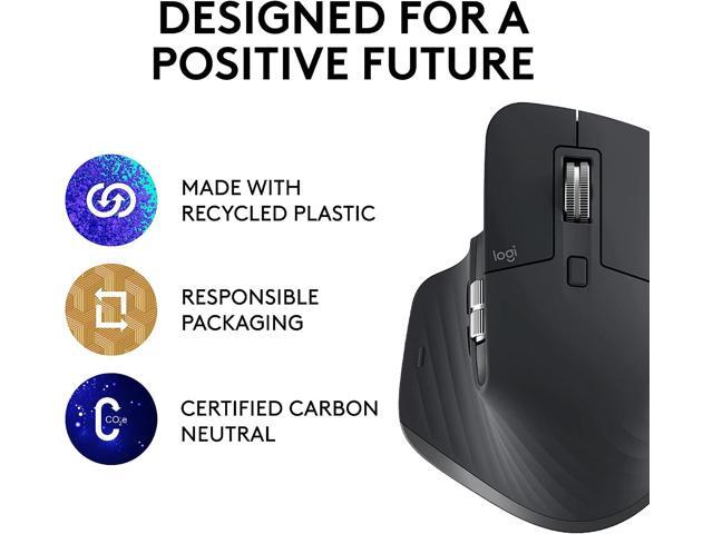 Logitech MX Master 3S - Wireless Performance Mouse, Ergo, 8K DPI, Track on Glass, Quiet Clicks, USB-C, Bluetooth, Windows, Linux, Chrome Graphite