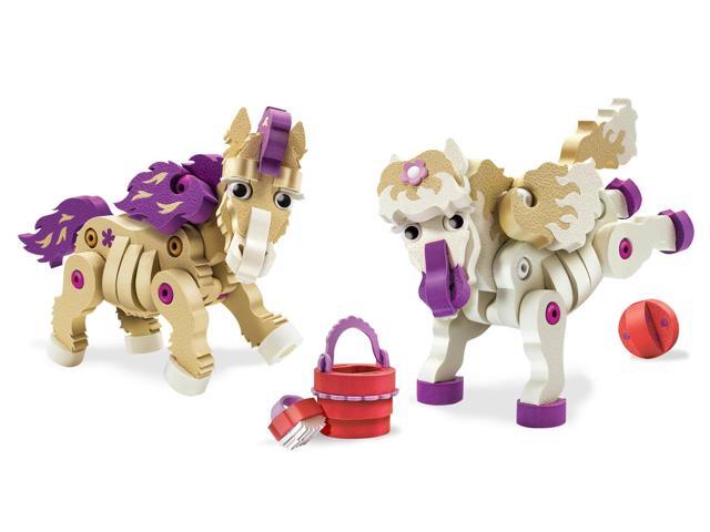 Bloco Toys Build-a-Friend Ponies Kit - Educational STEM Toy - Equestrian Animal Horses - DIY Interlocking Foam Building Block Construction Set (191...