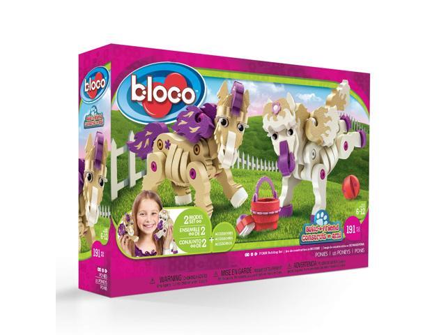 Bloco Toys Build-a-Friend Ponies Kit - Educational STEM Toy - Equestrian Animal Horses - DIY Interlocking Foam Building Block Construction Set (191...