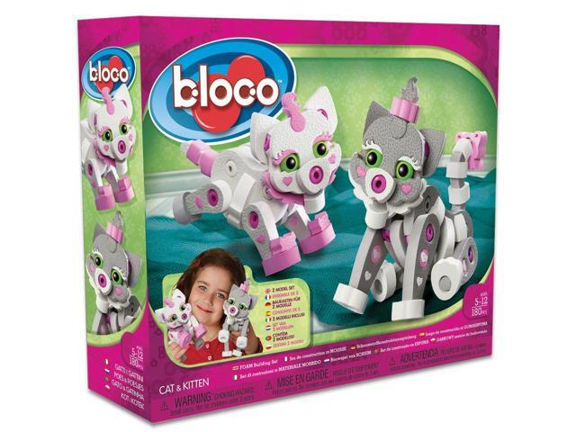 Bloco Toys Cat & Kitten STEM Toy DIY Building Construction Set (180 Pieces)