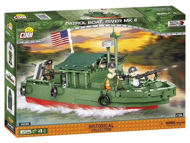 COBI TOYS Historical Collection Vietnam War Riverine PBR Patrol Boat River MK II Ship - Model Interlocking Building Block Set # 2238