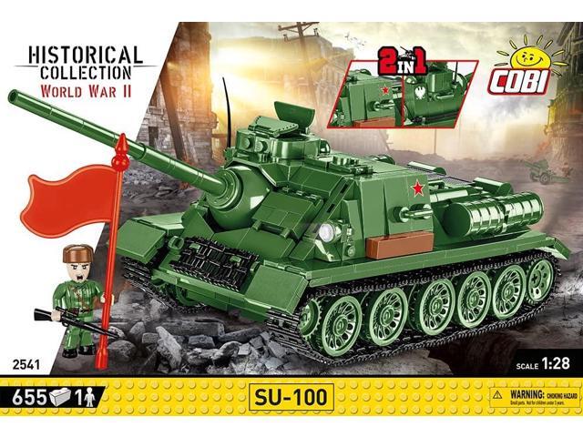 COBI Historical Collection WWII Soviet SU-100 SPG Tank Destroyer Vehicle Model Building Block Set # 2541