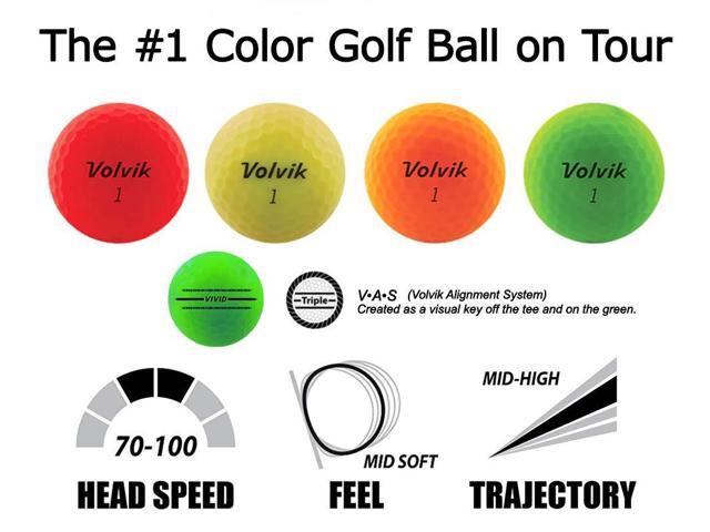 Volvik Vivid Golf Balls 12 Pack Original High-Visibility Matte Finish Enhanced Performance & Distance VAS Alignment System Ideal For All...