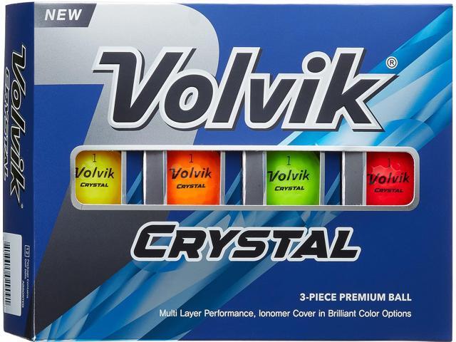 Volvik Crystal Golf Balls Super Glossy Semi-Transparent Cover Consistent Flight & Control 1 Dozen Assorted Colors