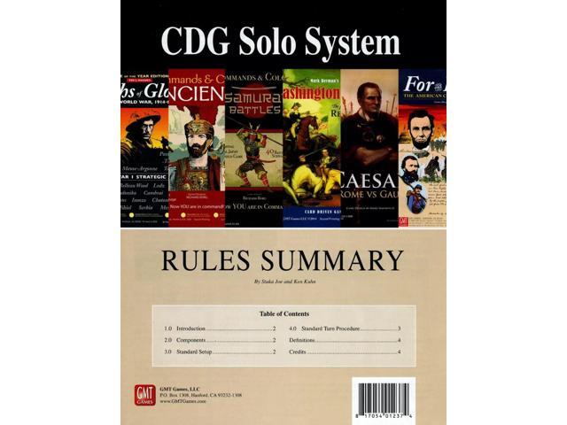GMT Games CDG Solo System Kit 2nd Edition Solitaire System for Card Driven Games 2nd Edition Rules Expansion Kit for Enhanced Solitaire Play