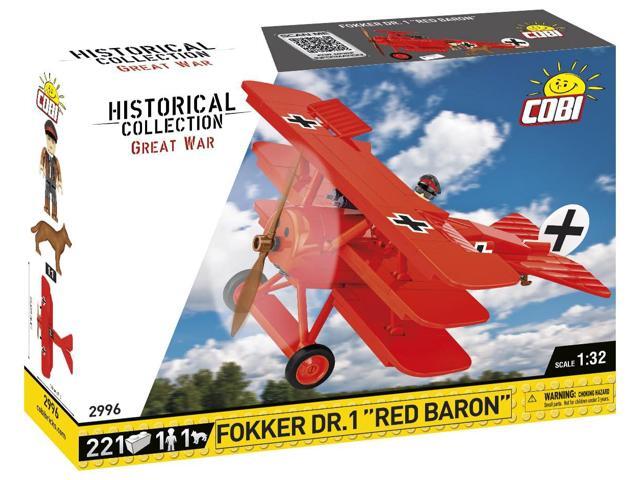 COBI Historical Collection: Great War WWI Fokker DR.1 RED Baron Fighter Plane Interlocking Building Block Set # 2996