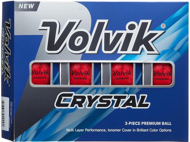 Volvik Crystal Golf Balls Super Glossy Semi-Transparent Cover Consistent Flight & Control 1 Dozen Red Balls