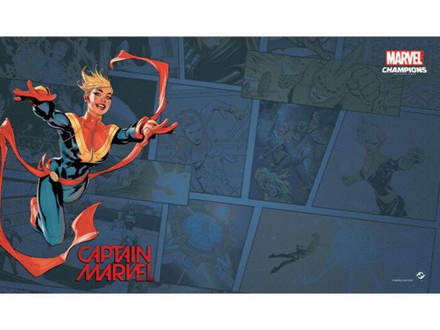 Marvel Champions The Card Game: Captain Marvel Slip-Resistant Game Mat 24' x 12'
