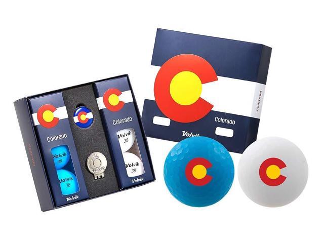 Volvik Vivid Golf Balls State Edition Gift Packs Colorado State Golf Balls Ultimate Distance with Soft Feel High Visibility & Aerodynamic 4...