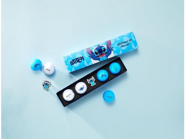 Volvik Vivid Soft: Lilo & Stitch Blue Golf Ball Gift Set With Disney Ball Marker
