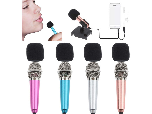 4Pcs Mini Karaoke Microphone for Voice Recording, Portable Microphone for Chatti