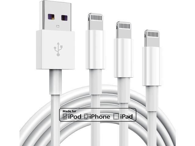 3 Pack Apple MFi Certified Charger Cable 6ft, Lightning to USB Cable Cord 6 Foot, 2.4A Fast Charging,Apple Phone Long Chargers for iPhone...