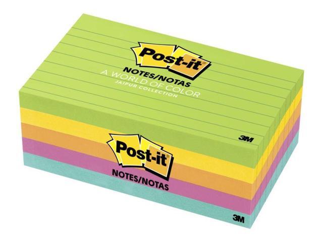 Post-it Original Pads in Jaipur Colors 3 x 5 Lined 100-Sheet 5/Pack 6355AU