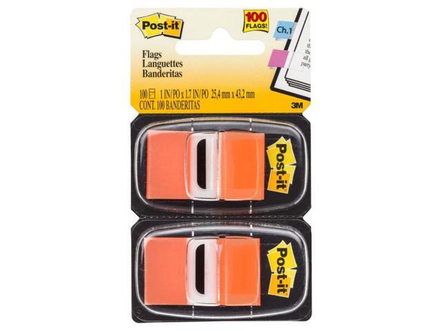 3M 680OE2 Standard Tape Flags in Dispenser Orange 100 Flags per Dispenser