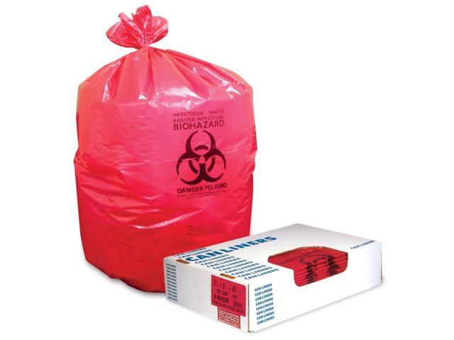 Heritage Bag / Novolex - A4823PR - Healthcare Biohazard Printed Can Liners, 8-10 gal, 1.3mil, 24 x 23, Red, 500/CT,