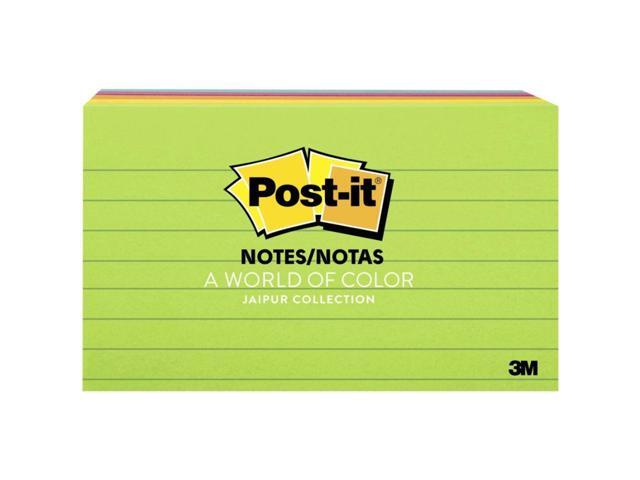 Post-it Original Pads in Jaipur Colors 3 x 5 Lined 100-Sheet 5/Pack 6355AU