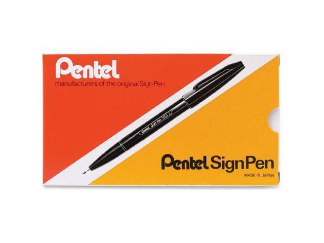 Pentel Sign Pen .7mm Black Barrel/Ink Dozen S520A