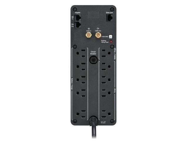 APC - Back-UPS Pro 1350VA, 120V, AVR, LCD, 2 USB charging ports, 10 NEMA outlets (4 surge) - Black - image 5