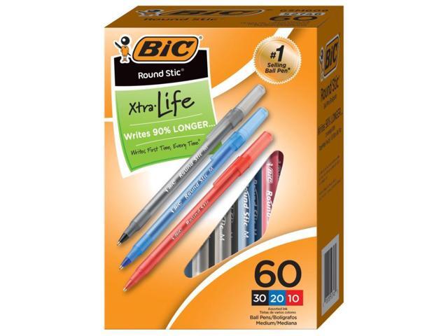 BIC Round Stic Xtra-Life Ballpoint Pens Medium 1.0 mm Assorted 24298912