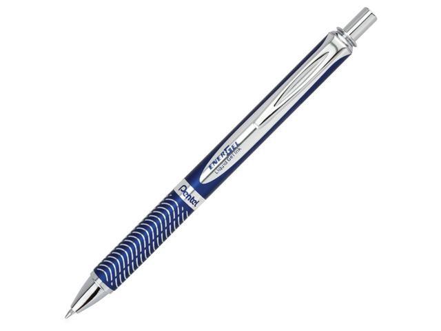 EnerGel Alloy RT Gel Pen Retractable Medium 0.7 mm Black Ink Blue Barrel BL407CA