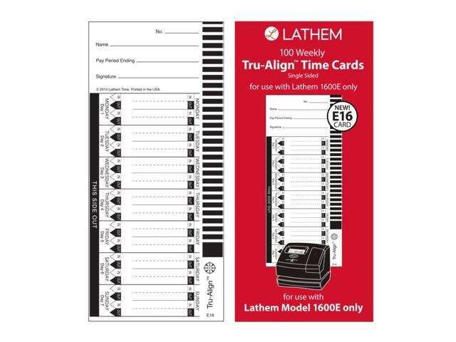 Lathem Time Time Card for Lathem Model 1600E 16100