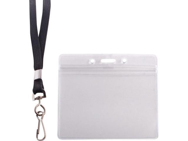 Advantus ID Holder/Lanyard Combo Pack - Horizontal - Vinyl - 20 / Pack - Black/Clear AVT91132