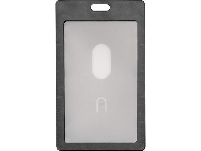 Advantus Vertical Rigid ID Badge Holder - Vertical - Plastic - 6 / Pack - Black