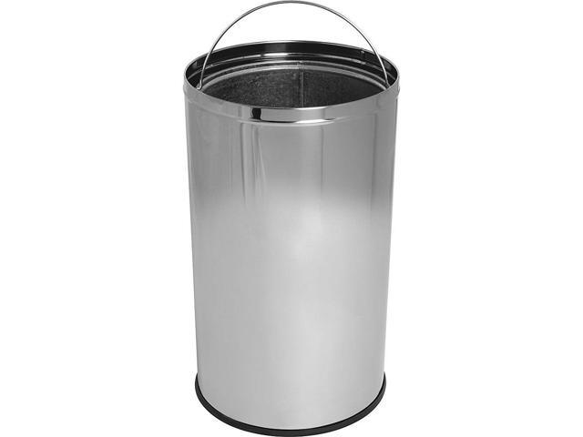 Genuine Joe Classic Round Top Receptacle Stainless Steel