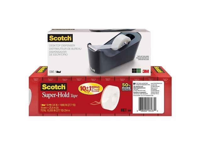 3M Tape Pack w/Dispr Extra Adhesive 3/4'x1000' 10 Rolls/PK CL 700K10C18BLK