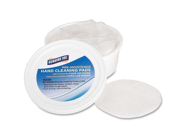 Genuine Joe Pre-moistened Hand Cleaning Pads 3' Diameter 50 Pads 15050