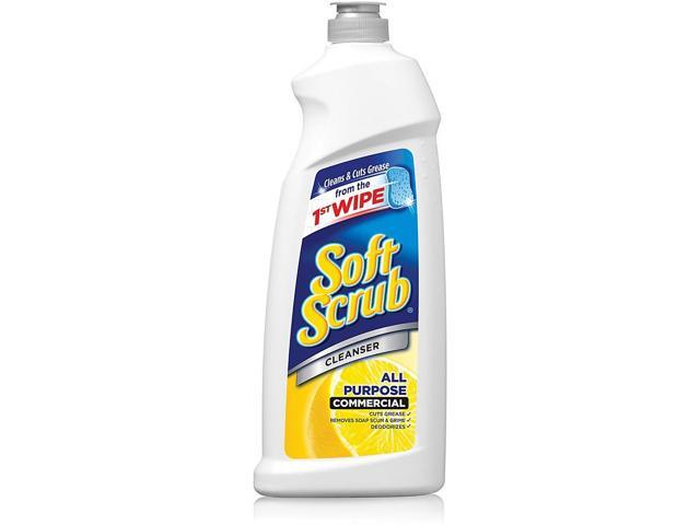 Soft Scrub 15020CT Soft Scrub Lemon Cleanser, Non-Bleach, Biodegradable, 24 oz. Bottle, 6/Carton