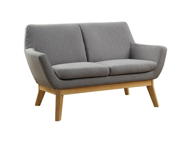 Lorell Quintessence Upholstered Loveseat, Gray/Natural