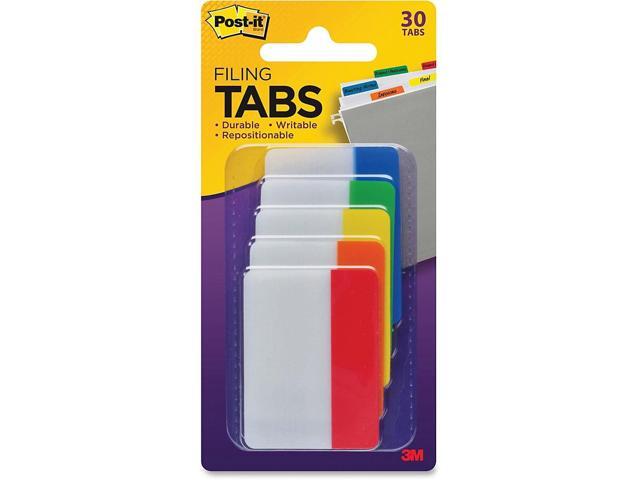 3M File Tabs 2 x 1 1/2 Assorted Primary 30/Pack 686ROYGB