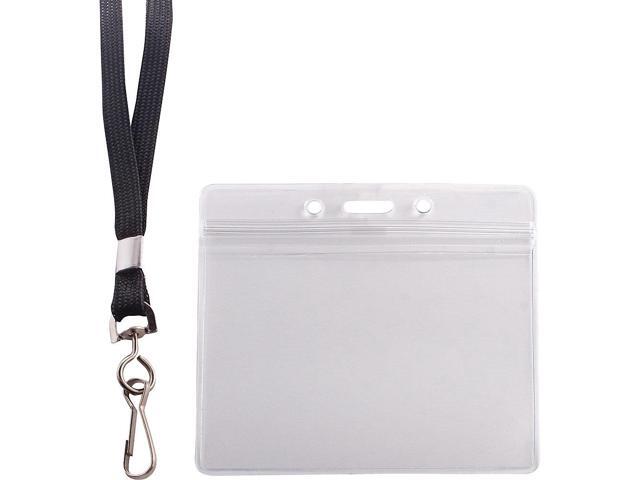 Advantus ID Holder/Lanyard Combo Pack - Horizontal - Vinyl - 20 / Pack - Black/Clear AVT91132
