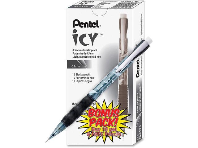 Pentel Icy Mechanical Pencil 0.5 mm Transparent Smoke Barrel 24/Pack AL25TASWSPR