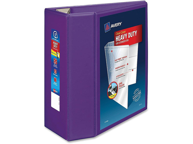 Avery Heavy-Duty View Binder w/Locking EZD Rings 5' Cap Purple 79816