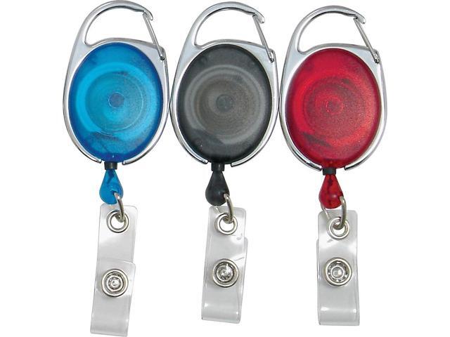 Baumgartens Clip ID Badge Reels Oval 30' 3/PK AST 68769