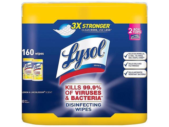 Lysol Disinfecting Wipes Lemon/Lime Blossom 7 x 8 80/Canister 2/Pack 80296PK