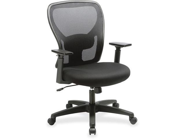 Lorell Mid-back Task Chair - Fabric Black Seat - Fabric Black Back - 27.5' Width x 27.8' Depth x 41.9' Height LLR83307